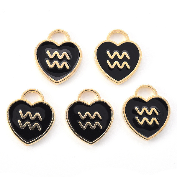 PandaHall Light Gold Plated Alloy Enamel Pendants, Constellations, Black Heart, Aquarius, 14x12x1.8mm, Hole: 4mm Alloy+Enamel Aquarius Black
PandaHall Light Gold Plated Alloy Enamel Pendants, Constellations, Black Heart, Aquarius, 14x12x1.8mm, Hole: 4mm Alloy+Enamel Aquarius Black