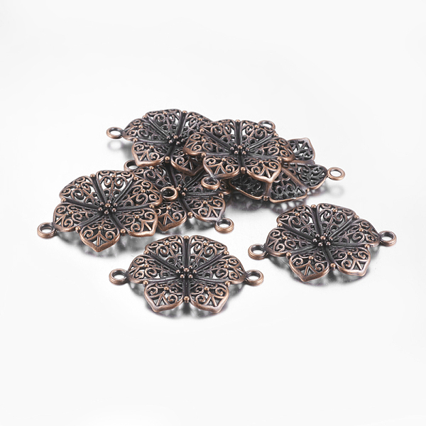 PandaHall Tibetan Style Alloy Links, Flower, Cadmium Free & Nickel Free & Lead Free, Red Copper, 41x29x2.5mm, Hole: 3mm. Alloy Flower
PandaHall Tibetan Style Alloy Links, Flower, Cadmium Free & Nickel Free & Lead Free, Red Copper, 41x29x2.5mm, Hole: 3mm. Alloy Flower