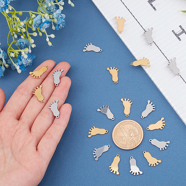 PandaHall Unicraftale 40Pcs 2 Colors 304 Stainless Steel Pendants, Laser Cut, Feet, Footprint, Golden & Stainless Steel Color, 17x10x1mm...
PandaHall Unicraftale 40Pcs 2 Colors 304 Stainless Steel Pendants, Laser Cut, Feet, Footprint, Golden & Stainless Steel Color, 17x10x1mm...