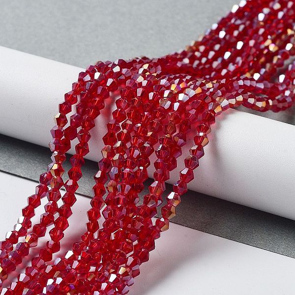 PandaHall Glass Beads Strands, AB Color Plated, Faceted, Bicone, Dark Red, 3x3~3.5mm, Hole: 0.5mm, about 125~130pcs/strand, 15.5 inch Glass...
PandaHall Glass Beads Strands, AB Color Plated, Faceted, Bicone, Dark Red, 3x3~3.5mm, Hole: 0.5mm, about 125~130pcs/strand, 15.5 inch Glass...