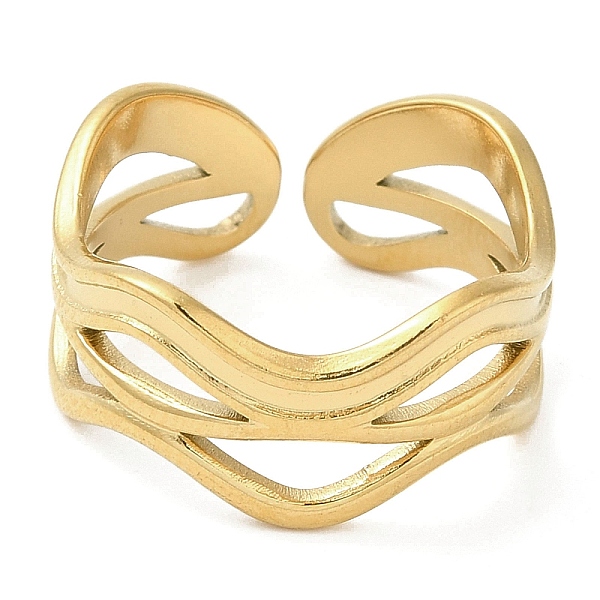 PandaHall 304 Stainless Steel Open Cuff Rings, Wave, Golden, US Size 6 3/4(17.1mm) 304 Stainless Steel
PandaHall 304 Stainless Steel Open Cuff Rings, Wave, Golden, US Size 6 3/4(17.1mm) 304 Stainless Steel