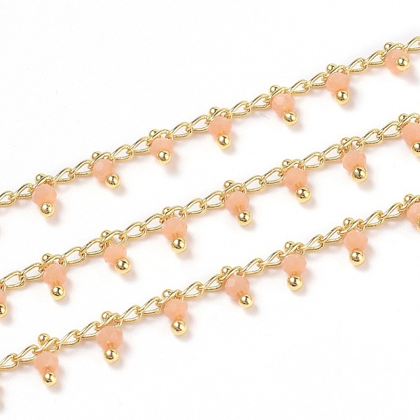 PandaHall 3.28 Feet Handmade Glass Beaded Chains, with Brass Eye Pins, Golden, Soldered, Round, Faceted, Light Salmon, 2.5x2x0.4mm, Beads...
PandaHall 3.28 Feet Handmade Glass Beaded Chains, with Brass Eye Pins, Golden, Soldered, Round, Faceted, Light Salmon, 2.5x2x0.4mm, Beads...