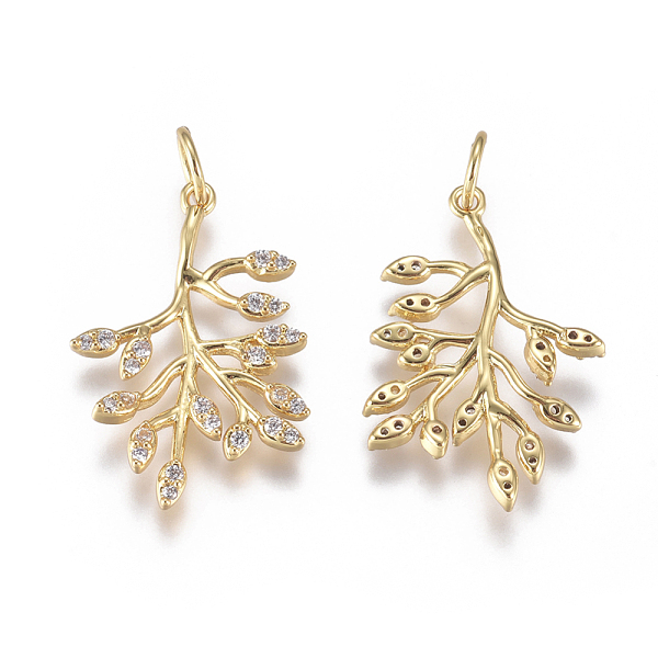 PandaHall Brass Pendants, with Micro Pave Cubic Zirconia and Jump Rings, Branches and Leaves, Clear, Golden, 22x14.5x2mm, Hole: 3.5mm...
PandaHall Brass Pendants, with Micro Pave Cubic Zirconia and Jump Rings, Branches and Leaves, Clear, Golden, 22x14.5x2mm, Hole: 3.5mm...