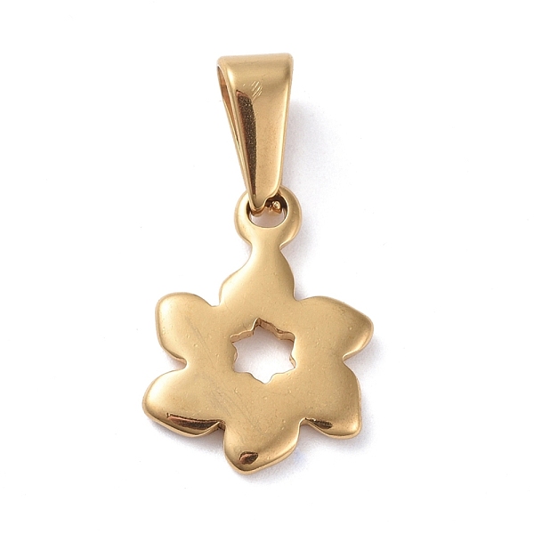 PandaHall 304 Stainless Steel Pendants, Flower, Golden, 16x12x1.5mm, Hole: 7x3mm 304 Stainless Steel Flower
PandaHall 304 Stainless Steel Pendants, Flower, Golden, 16x12x1.5mm, Hole: 7x3mm 304 Stainless Steel Flower