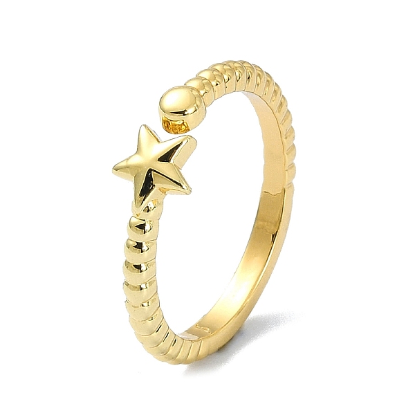 PandaHall Brass Open Cuff Rings, Star, Real 18K Gold Plated, Inner Diameter: 16mm Brass Star
PandaHall Brass Open Cuff Rings, Star, Real 18K Gold Plated, Inner Diameter: 16mm Brass Star