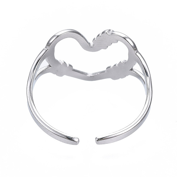 PandaHall 304 Stainless Steel Heart Open Cuff Ring, Hollow Chunky Ring for Women, Stainless Steel Color, US Size 7(17.3mm) 304 Stainless...
PandaHall 304 Stainless Steel Heart Open Cuff Ring, Hollow Chunky Ring for Women, Stainless Steel Color, US Size 7(17.3mm) 304 Stainless...