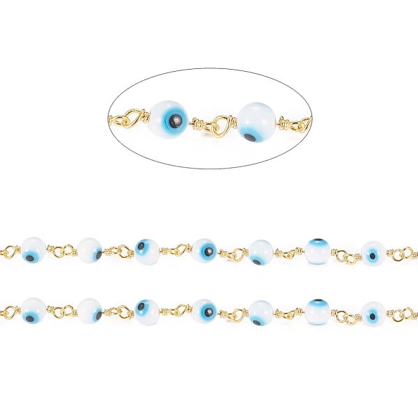 PandaHall 3.28 Feet Handmade Evil Eye Lampwork Round Beaded Chains, with Brass Findings, Unwelded, Long-Lasting Plated, Golden, Light Blue...
PandaHall 3.28 Feet Handmade Evil Eye Lampwork Round Beaded Chains, with Brass Findings, Unwelded, Long-Lasting Plated, Golden, Light Blue...