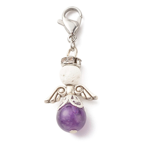 PandaHall Natural Amethyst & Lava Rock Bead Pendants, with Tibetan Style Alloy Beads, Wing, 39.5mm Amethyst Wing
PandaHall Natural Amethyst & Lava Rock Bead Pendants, with Tibetan Style Alloy Beads, Wing, 39.5mm Amethyst Wing