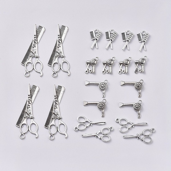 PandaHall Haircut Theme, Tibetan Style Zinc Alloy Pendants, Comb, Blow Drier, Scissor, Hairdrier & Scissor, Comb & Scissor with Word Stylist...
PandaHall Haircut Theme, Tibetan Style Zinc Alloy Pendants, Comb, Blow Drier, Scissor, Hairdrier & Scissor, Comb & Scissor with Word Stylist...