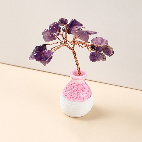 PandaHall Natural Gemstone Chips Tree of Life Decorations, Mini Ceramic Random Color Vase with Copper Wire Feng Shui Energy Stone Gift for...
PandaHall Natural Gemstone Chips Tree of Life Decorations, Mini Ceramic Random Color Vase with Copper Wire Feng Shui Energy Stone Gift for...