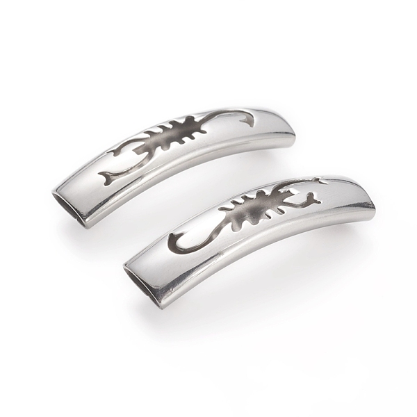 PandaHall 201 Stainless Steel Curved Tube Beads, Curved Tube Noodle Beads, Tube with Scorpion, Stainless Steel Color, 36x10x8mm, Hole: 8x4mm...
PandaHall 201 Stainless Steel Curved Tube Beads, Curved Tube Noodle Beads, Tube with Scorpion, Stainless Steel Color, 36x10x8mm, Hole: 8x4mm...