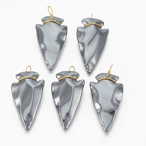 PandaHall Non-magnetic Synthetic Hematite Pendants, with Golden Tone Brass Findings, Arrows, 46x24~25x9mm, Hole: 5~6x4~5mm Non-magnetic...
PandaHall Non-magnetic Synthetic Hematite Pendants, with Golden Tone Brass Findings, Arrows, 46x24~25x9mm, Hole: 5~6x4~5mm Non-magnetic...