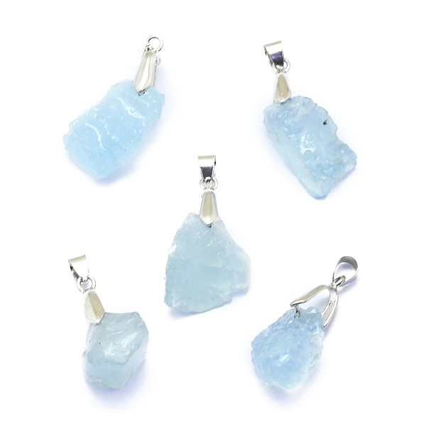 PandaHall Natural Aquamarine Pendants, Raw Rough Stone, with Platinum Plated Brass Bails, Nuggets, 31~35x12~16x8~12mm, Hole: 4mm Aquamarine...
PandaHall Natural Aquamarine Pendants, Raw Rough Stone, with Platinum Plated Brass Bails, Nuggets, 31~35x12~16x8~12mm, Hole: 4mm Aquamarine...