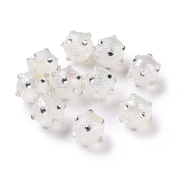 PandaHall UV Plating Rainbow Iridescent Textured Acrylic Bumpy Beads, with Clear Acrylic Rhinestone, Round, White, 17x14x13.5mm, Hole: 3.6mm...
PandaHall UV Plating Rainbow Iridescent Textured Acrylic Bumpy Beads, with Clear Acrylic Rhinestone, Round, White, 17x14x13.5mm, Hole: 3.6mm...