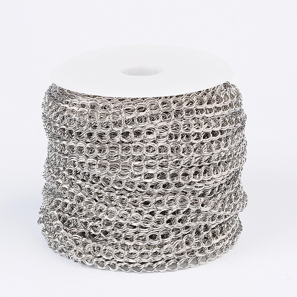PandaHall Iron Double Link Chains, Unwelded, with Spool, Platinum Color, Link: 7x8x0.8mm, about 164.04 Feet(50m)/roll Iron
PandaHall Iron Double Link Chains, Unwelded, with Spool, Platinum Color, Link: 7x8x0.8mm, about 164.04 Feet(50m)/roll Iron