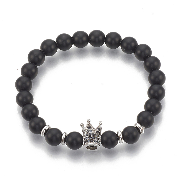 PandaHall Synthetic Lava Rock Stretch Bracelets, with Brass Micro Pave Cubic Zirconia Findings, Crown, Black, Platinum, 1-3/4 inch(4.5cm)~2...
PandaHall Synthetic Lava Rock Stretch Bracelets, with Brass Micro Pave Cubic Zirconia Findings, Crown, Black, Platinum, 1-3/4 inch(4.5cm)~2...