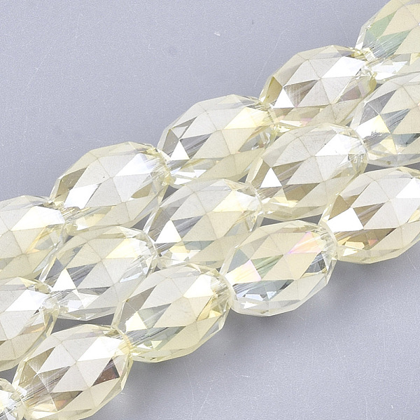 PandaHall Electroplated Glass Beads Strands, Frosted, Faceted, Oval, Light Yellow, 12~13x9.5mm, Hole: 1.5mm, about 50pcs/strand, 25.5 inch...
PandaHall Electroplated Glass Beads Strands, Frosted, Faceted, Oval, Light Yellow, 12~13x9.5mm, Hole: 1.5mm, about 50pcs/strand, 25.5 inch...