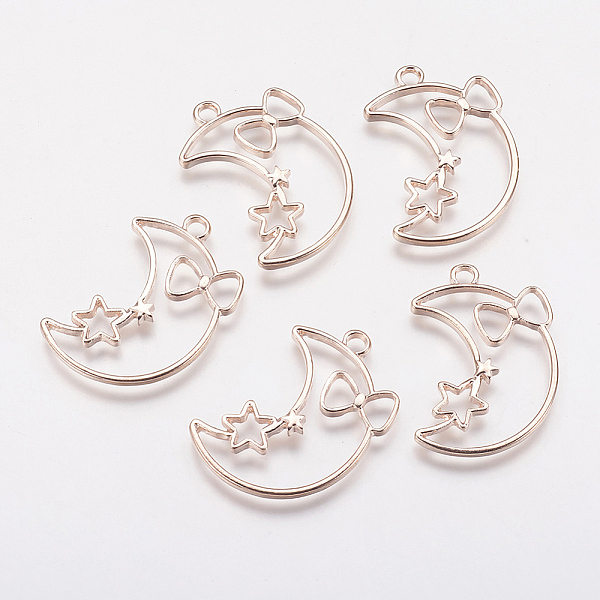 PandaHall Alloy Open Back Bezel Pendants, For DIY UV Resin, Epoxy Resin, Pressed Flower Jewelry, Moon with Star, Rose Gold, 34x23x2mm, Hole...
PandaHall Alloy Open Back Bezel Pendants, For DIY UV Resin, Epoxy Resin, Pressed Flower Jewelry, Moon with Star, Rose Gold, 34x23x2mm, Hole...