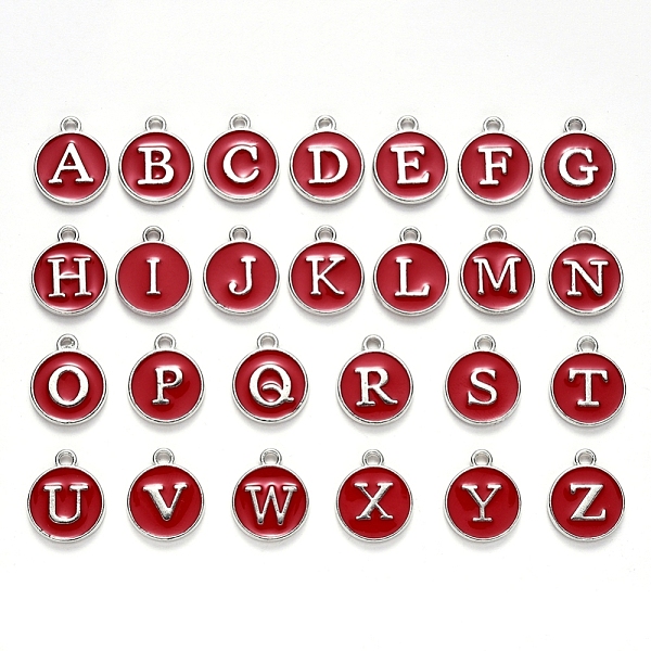 PandaHall Initial Letter A~Z Alphabet Enamel Charms, Flat Round Disc Double Sided Charms, Platinum Plated Enamelled Sequins Alloy Charms..., Red
PandaHall Initial Letter A~Z Alphabet Enamel Charms, Flat Round Disc Double Sided Charms, Platinum Plated Enamelled Sequins Alloy Charms..., Red