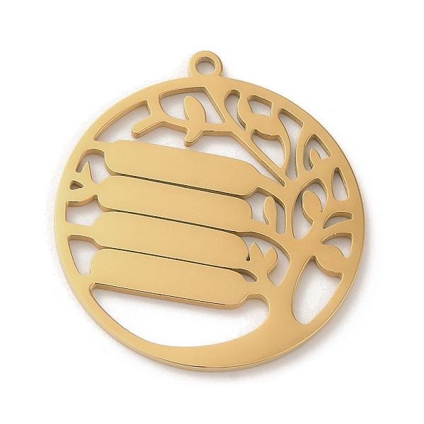 PandaHall Ion Plating(IP) 304 Stainless Steel Pendants, Laser Cut, Flat Round with Tree Charm, Real 18K Gold Plated, 32.5x30x1.5mm, Hole...
PandaHall Ion Plating(IP) 304 Stainless Steel Pendants, Laser Cut, Flat Round with Tree Charm, Real 18K Gold Plated, 32.5x30x1.5mm, Hole...