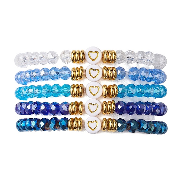 PandaHall 5Pcs Glass & Brass & Acrylic Beaded Stretch Bracelets Set, Heart Stackable Bracelets, Deep Sky Blue, Inner Diameter: 2-1/8 inch...
PandaHall 5Pcs Glass & Brass & Acrylic Beaded Stretch Bracelets Set, Heart Stackable Bracelets, Deep Sky Blue, Inner Diameter: 2-1/8 inch...