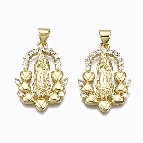 PandaHall Brass Micro Pave clear Cubic Zirconia Pendants, Nickel free, Virgin Mary, Real 16K Gold Plated, 25x17x3mm, Hole: 3x5mm Brass+Cubic...
PandaHall Brass Micro Pave clear Cubic Zirconia Pendants, Nickel free, Virgin Mary, Real 16K Gold Plated, 25x17x3mm, Hole: 3x5mm Brass+Cubic...