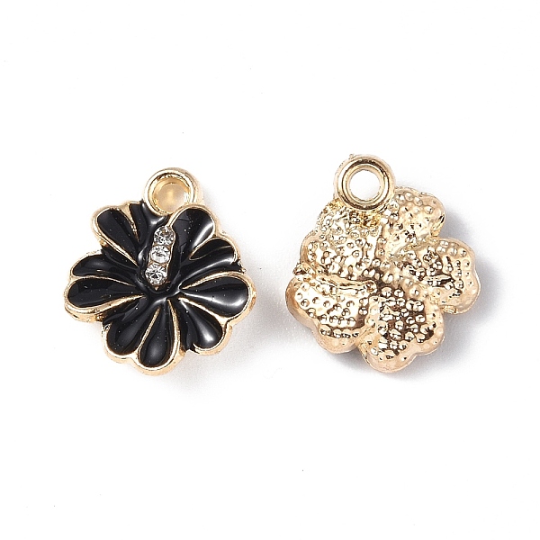 PandaHall Alloy Enamel Charms, with Rhinestone, Light Gold, Flower Charm, Black, 14x12x4mm, Hole: 1.6mm Alloy Rhinestone+Enamel Flower Black
PandaHall Alloy Enamel Charms, with Rhinestone, Light Gold, Flower Charm, Black, 14x12x4mm, Hole: 1.6mm Alloy Rhinestone+Enamel Flower Black