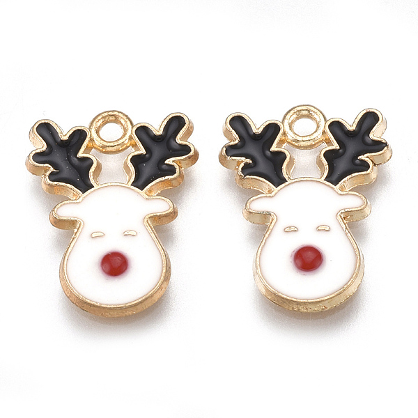 PandaHall Alloy Pendants, Cadmium Free & Lead Free, with Enamel, Christmas Reindeer/Stag, Light Gold, Creamy White, 17x13x1.5mm, Hole: 1.5mm...
PandaHall Alloy Pendants, Cadmium Free & Lead Free, with Enamel, Christmas Reindeer/Stag, Light Gold, Creamy White, 17x13x1.5mm, Hole: 1.5mm...