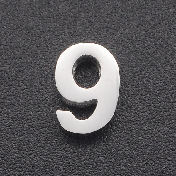 PandaHall 201 Stainless Steel Charms, for Simple Necklaces Making, Laser Cut, Number, Stainless Steel Color, Num.9, 8x5.5x3mm, Hole: 1.6mm...
PandaHall 201 Stainless Steel Charms, for Simple Necklaces Making, Laser Cut, Number, Stainless Steel Color, Num.9, 8x5.5x3mm, Hole: 1.6mm...