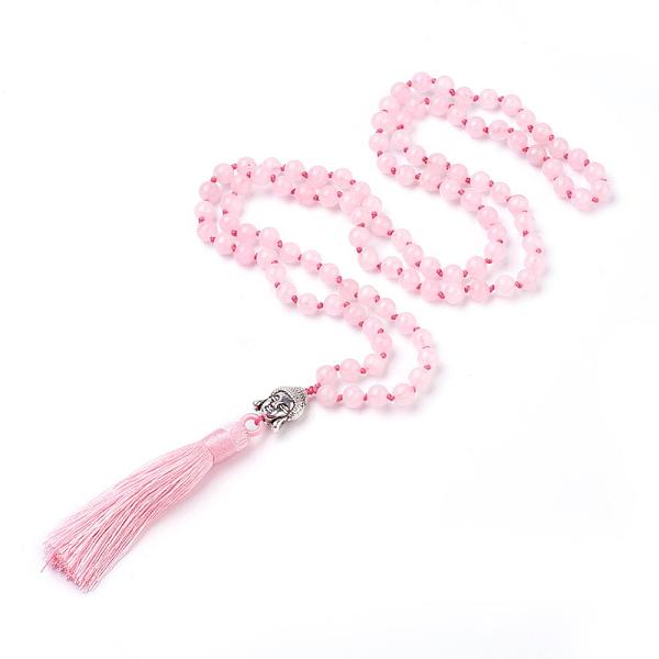 PandaHall Tassel Pendant Necklaces, with Natural Rose Quartz Beads, Buddha Head, 31.1 inch~33 inch(79~84cm) Rose Quartz
PandaHall Tassel Pendant Necklaces, with Natural Rose Quartz Beads, Buddha Head, 31.1 inch~33 inch(79~84cm) Rose Quartz