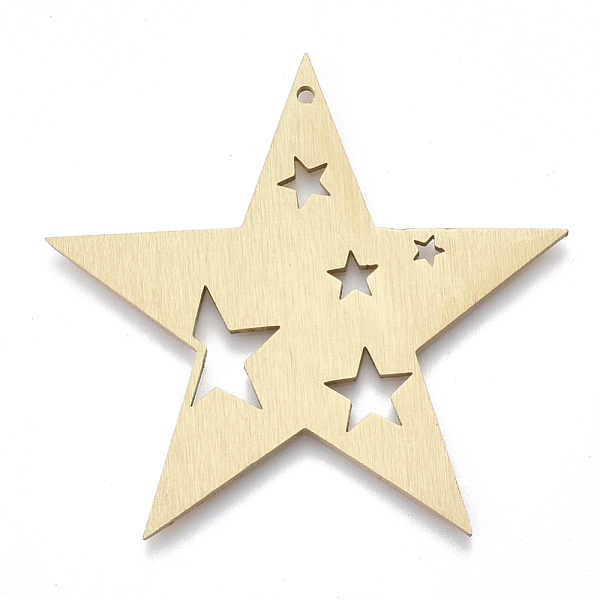 PandaHall Aluminium Big Pendants, Laser Cut Big Pendants, Star, Golden, 50x47x1mm, Hole: 1.5mm Aluminum Star
PandaHall Aluminium Big Pendants, Laser Cut Big Pendants, Star, Golden, 50x47x1mm, Hole: 1.5mm Aluminum Star