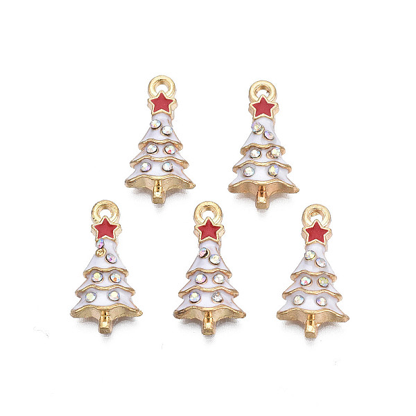 PandaHall Rack Plating Alloy Enamel Pendants, with Crystal AB Rhinestone, Cadmium Free & Nickel Free & Lead Free, Light Gold, Christmas Tree..., White
PandaHall Rack Plating Alloy Enamel Pendants, with Crystal AB Rhinestone, Cadmium Free & Nickel Free & Lead Free, Light Gold, Christmas Tree..., White