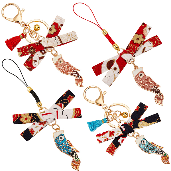 PandaHall OLYCRAFT 4Pcs Koi Bowknot Keychain Pendant Japanese Style Phone Straps Keychain Lucky Fish with Tassel Bow Keychain Phone Pendant..., Multicolor
PandaHall OLYCRAFT 4Pcs Koi Bowknot Keychain Pendant Japanese Style Phone Straps Keychain Lucky Fish with Tassel Bow Keychain Phone Pendant..., Multicolor