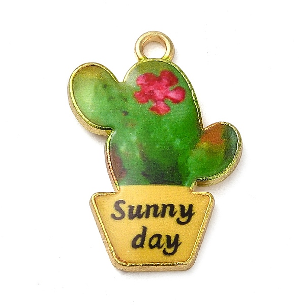PandaHall Alloy Enamel Pendants, Cactus with Word Sunny Day Charm, Golden, Lime Green, 23.5x16x2mm, Hole: 1.8mm Alloy+Enamel Cactus
PandaHall Alloy Enamel Pendants, Cactus with Word Sunny Day Charm, Golden, Lime Green, 23.5x16x2mm, Hole: 1.8mm Alloy+Enamel Cactus