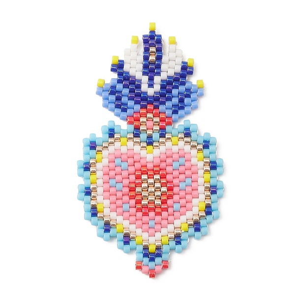 PandaHall Handmade Seed Beads, Loom Pattern, Sacred Heart Big Pendant, Pink, 52x30x2mm, Hole: 0.8mm Glass Carrot Pink
PandaHall Handmade Seed Beads, Loom Pattern, Sacred Heart Big Pendant, Pink, 52x30x2mm, Hole: 0.8mm Glass Carrot Pink