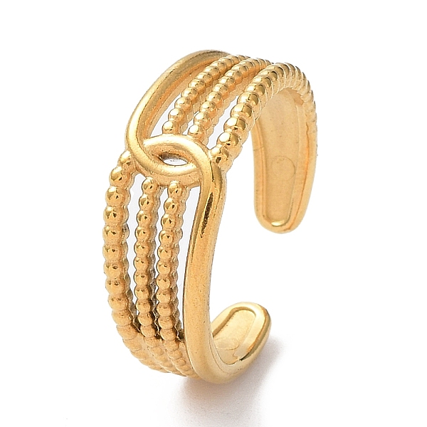 PandaHall Ion Plating(IP) 304 Stainless Steel Hollow Multi Line Open Cuff Rings, Golden, Inner Diameter: 18.2mm 304 Stainless Steel
PandaHall Ion Plating(IP) 304 Stainless Steel Hollow Multi Line Open Cuff Rings, Golden, Inner Diameter: 18.2mm 304 Stainless Steel