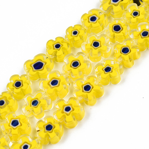 PandaHall Handmade Millefiori Glass Bead Strands, Plum Bossom, Yellow, 9.5~12x9.5~12.5x4~4.5mm, Hole: 1.5mm, about 39pcs/strand, 15.94...
PandaHall Handmade Millefiori Glass Bead Strands, Plum Bossom, Yellow, 9.5~12x9.5~12.5x4~4.5mm, Hole: 1.5mm, about 39pcs/strand, 15.94...