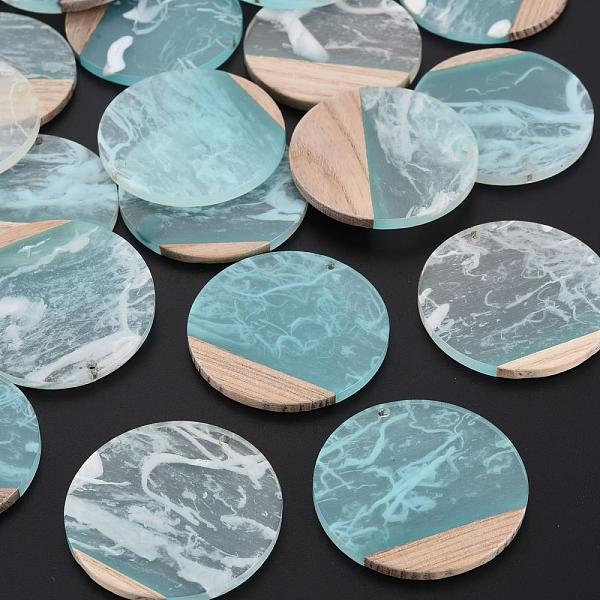 PandaHall Transparent Resin & Walnut Wood Pendants, Two Tone, Flat Round, Pale Turquoise, 38.5x3.5mm, Hole: 2mm Resin+Wood Flat Round
PandaHall Transparent Resin & Walnut Wood Pendants, Two Tone, Flat Round, Pale Turquoise, 38.5x3.5mm, Hole: 2mm Resin+Wood Flat Round