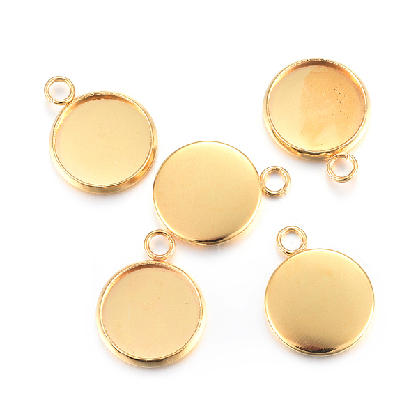 PandaHall Rack Plating 304 Stainless Steel Pendant Cabochon Settings, Plain Edge Bezel Cups, Flat Round, Real 24K Gold Plated, Tray: 12mm...
PandaHall Rack Plating 304 Stainless Steel Pendant Cabochon Settings, Plain Edge Bezel Cups, Flat Round, Real 24K Gold Plated, Tray: 12mm...