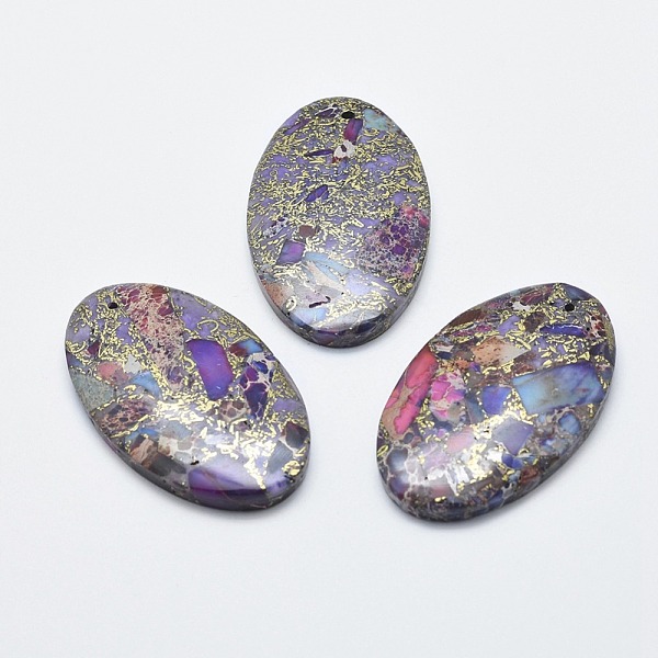 PandaHall Natural Silver Line Regalite/Imperial Jasper/Sea Sediment Jasper Pendants, Oval, Medium Slate Blue, 49~50x29~30x5~6mm, Hole: 1mm..., Purple
PandaHall Natural Silver Line Regalite/Imperial Jasper/Sea Sediment Jasper Pendants, Oval, Medium Slate Blue, 49~50x29~30x5~6mm, Hole: 1mm..., Purple