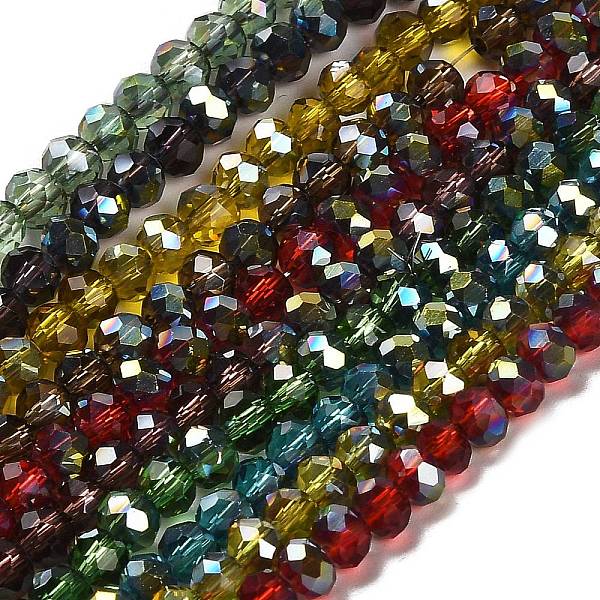 PandaHall Electroplate Glass Faceted Rondelle Beads Strands, Half Plated, Mixed Color, 4x3mm, Hole: 1mm, about 140pcs/strand, 16.5 inch..., Multicolor
PandaHall Electroplate Glass Faceted Rondelle Beads Strands, Half Plated, Mixed Color, 4x3mm, Hole: 1mm, about 140pcs/strand, 16.5 inch..., Multicolor