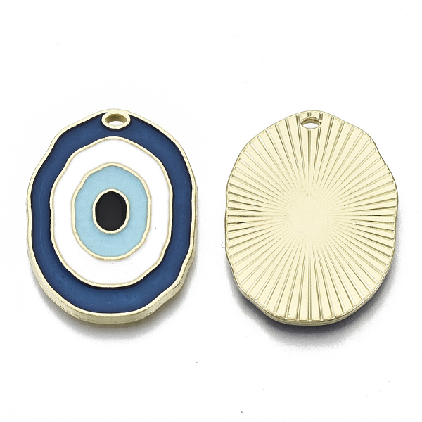 PandaHall Alloy Enamel Pendants, Cadmium Free & Lead Free, Light Gold, Oval with Vortex, Marine Blue, 31x23x2mm, Hole: 1.2mm Alloy+Enamel...
PandaHall Alloy Enamel Pendants, Cadmium Free & Lead Free, Light Gold, Oval with Vortex, Marine Blue, 31x23x2mm, Hole: 1.2mm Alloy+Enamel...