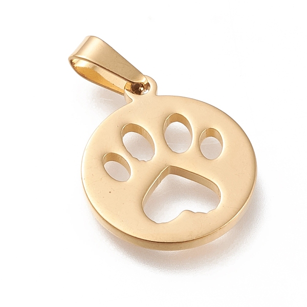 PandaHall 304 Stainless Steel Pendants, Laser Cut, Flat Round with Dog Footprint, Golden, 21x18x2mm, Hole: 7x3mm Stainless Steel+Rhinestone...
PandaHall 304 Stainless Steel Pendants, Laser Cut, Flat Round with Dog Footprint, Golden, 21x18x2mm, Hole: 7x3mm Stainless Steel+Rhinestone...