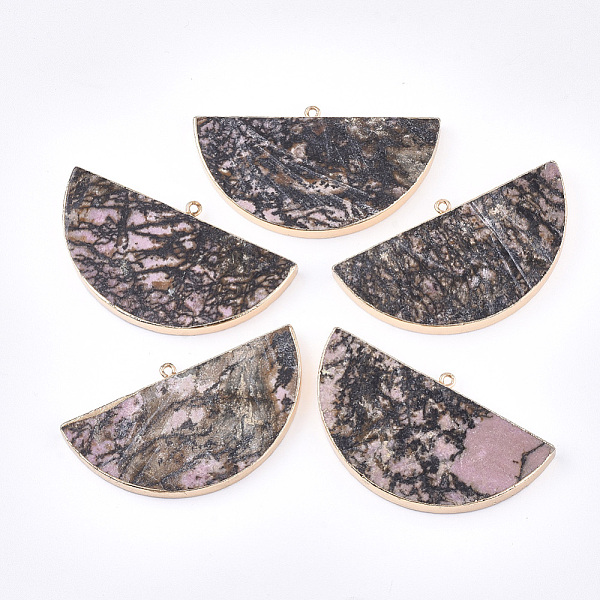 PandaHall Electroplate Natural Rhodonite Semi Circle Pendants, with Iron Findings, Half Round, Golden, 34~35x60.5x4~5.5mm, Hole: 1.8mm...
PandaHall Electroplate Natural Rhodonite Semi Circle Pendants, with Iron Findings, Half Round, Golden, 34~35x60.5x4~5.5mm, Hole: 1.8mm...