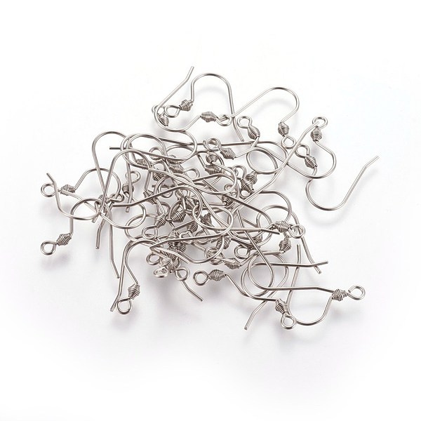 PandaHall 304 Stainless Steel Earring Hooks, Ear Wire, with Horizontal Loop, Stainless Steel Color, 15x15x0.8mm, Hole: 2mm, 20 Gauge, Pin...
PandaHall 304 Stainless Steel Earring Hooks, Ear Wire, with Horizontal Loop, Stainless Steel Color, 15x15x0.8mm, Hole: 2mm, 20 Gauge, Pin...