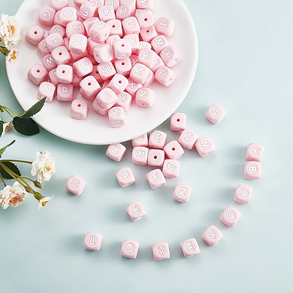 PandaHall 20Pcs Pink Cube Letter Silicone Beads 12x12x12mm Square Dice Alphabet Beads with 2mm Hole Spacer Loose Letter Beads for Bracelet...
PandaHall 20Pcs Pink Cube Letter Silicone Beads 12x12x12mm Square Dice Alphabet Beads with 2mm Hole Spacer Loose Letter Beads for Bracelet...
