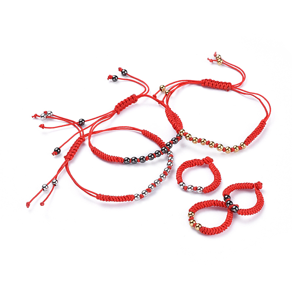 PandaHall Adjustable Nylon Cord Braided Bead Bracelets and Rings Sets, with Brass Beads, Cadmium Free & Lead Free, Mixed Color, 1-1/8 inch~3...
PandaHall Adjustable Nylon Cord Braided Bead Bracelets and Rings Sets, with Brass Beads, Cadmium Free & Lead Free, Mixed Color, 1-1/8 inch~3...