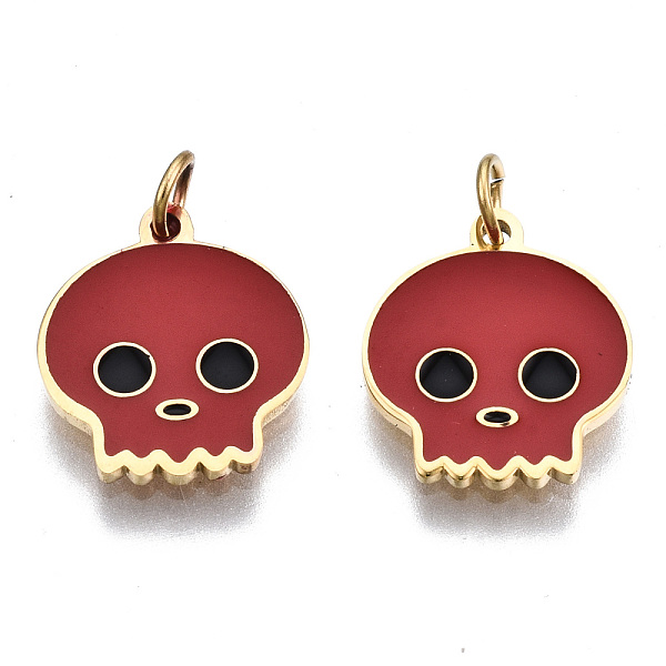 PandaHall 316 Surgical Stainless Steel Enamel Charms, with Jump Rings, Skull, Real 14K Gold Plated, 11x9.5x1mm, Jump Ring: 3.4x0.5mm, 2.4mm..., Red
PandaHall 316 Surgical Stainless Steel Enamel Charms, with Jump Rings, Skull, Real 14K Gold Plated, 11x9.5x1mm, Jump Ring: 3.4x0.5mm, 2.4mm..., Red