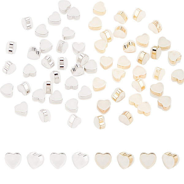 PandaHall ARRICRAFT 60Pcs 2 Colors Silicone Ear Nuts, with Brass Findings, Heart, Platinum & Golden, 6x6x4mm, Hole: 0.7mm, 30Pcs/color..., Clear
PandaHall ARRICRAFT 60Pcs 2 Colors Silicone Ear Nuts, with Brass Findings, Heart, Platinum & Golden, 6x6x4mm, Hole: 0.7mm, 30Pcs/color..., Clear