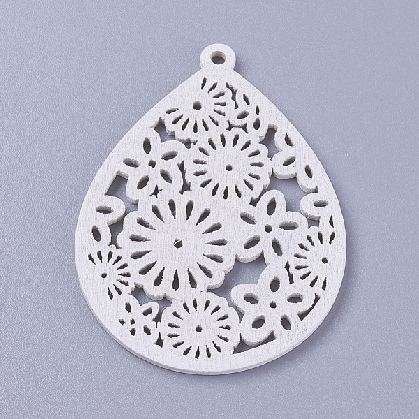 PandaHall Wood Pendants, Dyed, Teardrop with Flower, White, 50.5x38x1.5mm, Hole: 1.4mm Wood Teardrop White
PandaHall Wood Pendants, Dyed, Teardrop with Flower, White, 50.5x38x1.5mm, Hole: 1.4mm Wood Teardrop White